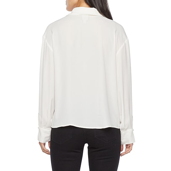 Worthington Womens Tall Cuffed Long Sleeve Regular Fit Button-Down Shirt