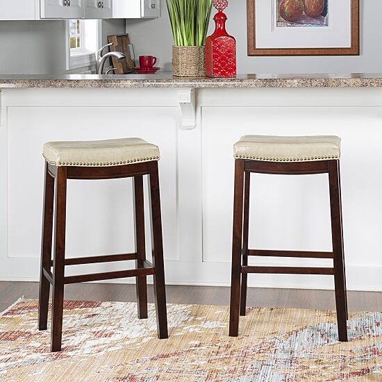 Linon Covewood 2-pc. Upholstered Bar Stool