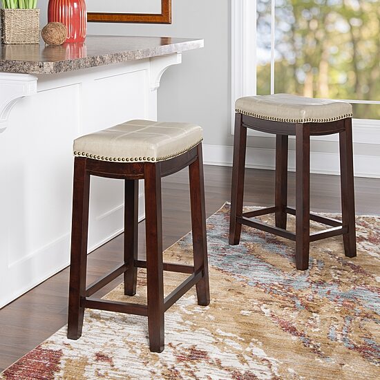 Linon Covewood 2-pc. Counter Height Upholstered Bar Stool