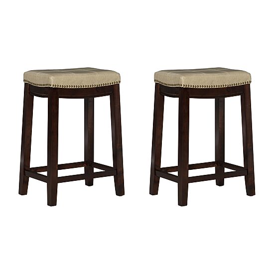 Linon Covewood 2-pc. Counter Height Upholstered Bar Stool