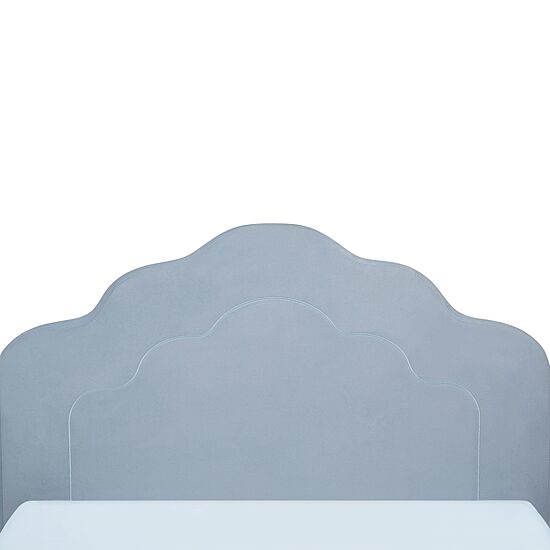 Upholstered Platform Twin Toddler Bed in Velvety Sea Breeze
