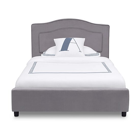 Upholstered Platform Twin Toddler Bed in Gray