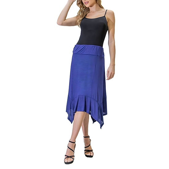 24seven Comfort Apparel Womens Mid Rise Midi A-Line Skirt