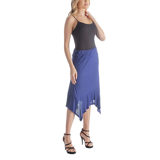 24seven Comfort Apparel Womens Mid Rise Midi A-Line Skirt