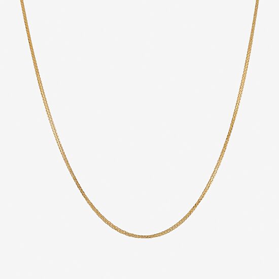 Made in Italy Womens 14K Gold 20 Inch Wheat Chain Necklace