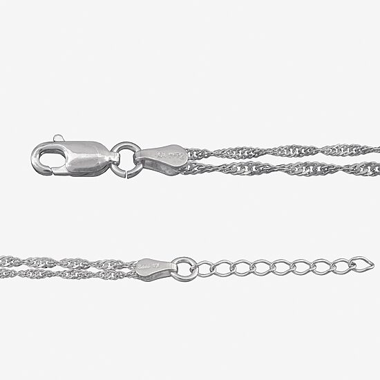 Made in Italy Womens Sterling Silver 9 Inch Solid Link Ankle Bracelet