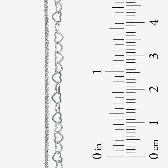 Made in Italy Womens Sterling Silver 9 Inch Solid Link Ankle Bracelet