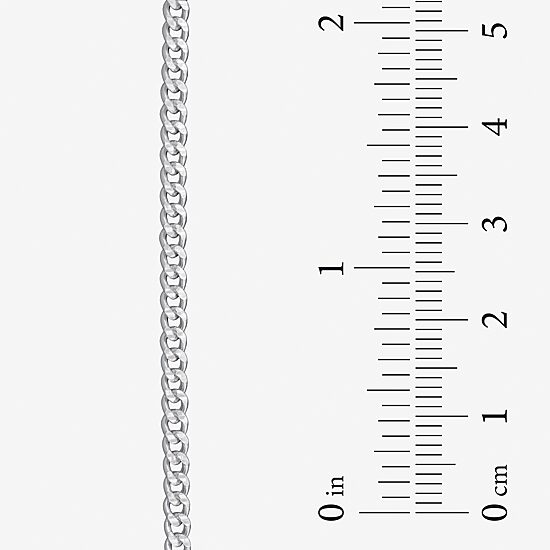 Made in Italy Womens Sterling Silver 9 Inch Solid Curb Ankle Bracelet
