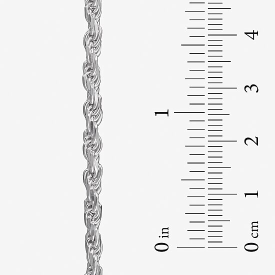 Made in Italy Unisex Adult Sterling Silver 8 1/2 Inch Solid Rope Chain Bracelet