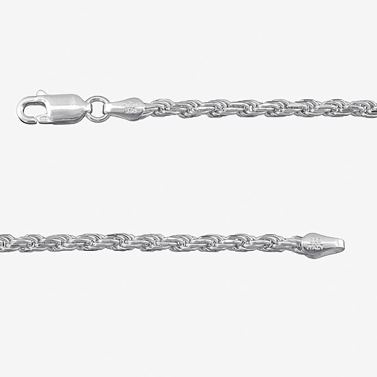 Made in Italy Womens Sterling Silver 7.5 Inch Solid Rope Chain Bracelet