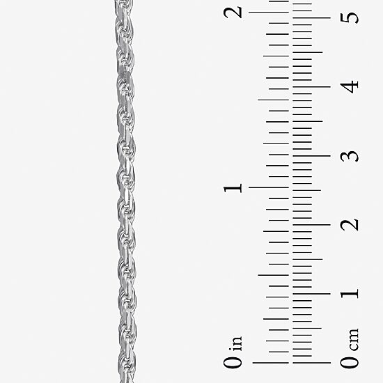 Made in Italy Womens Sterling Silver 7.5 Inch Solid Rope Chain Bracelet
