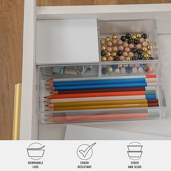 Martha Stewart 3 Pack Bins With MDF Lids