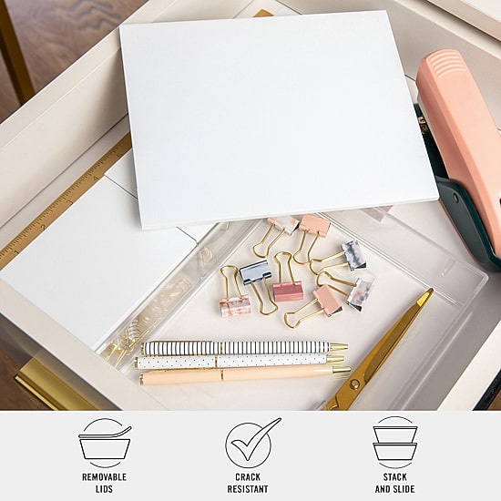 Martha Stewart 3 Pack Bins With MDF Lids