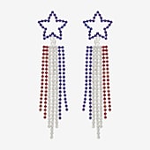 Mixit Patriotic Fringe Womens Star Drop Earrings