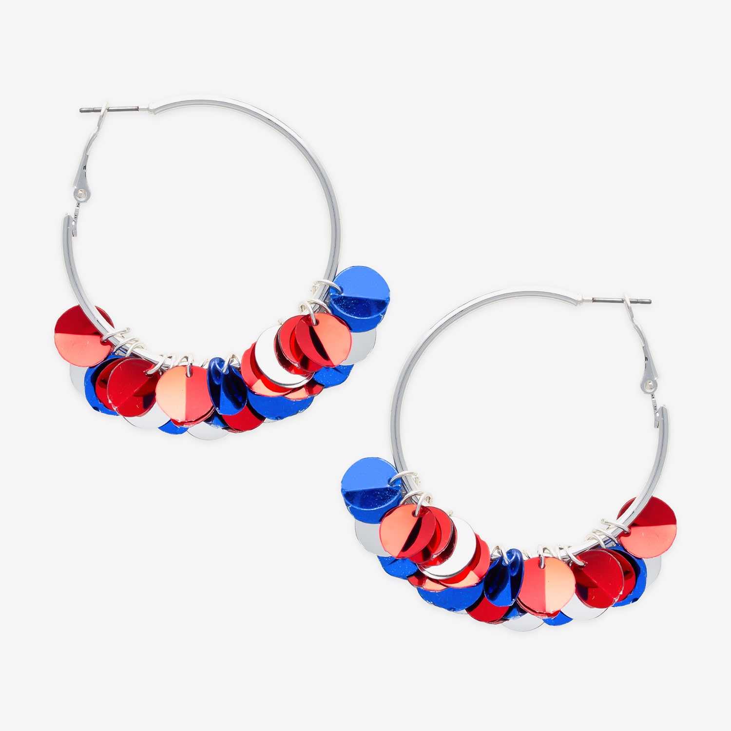 Mixit Patriotic Womens 44.5mm Hoop Earrings