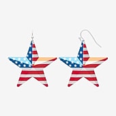 Mixit Patriotic Usa Flag Womens Star Drop Earrings