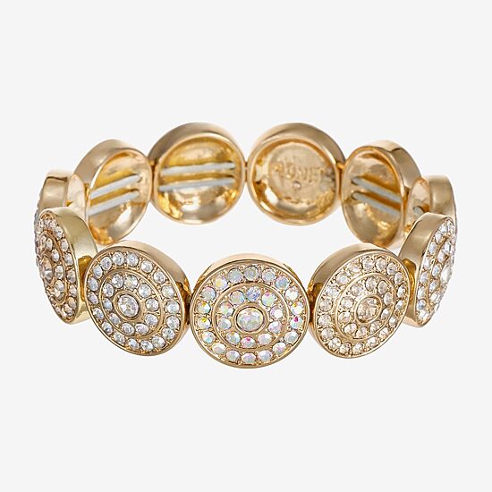 Monet Jewelry Womens Glass Round Stretch Bracelet