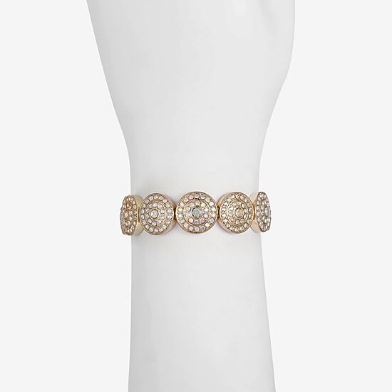 Monet Jewelry Womens Glass Round Stretch Bracelet