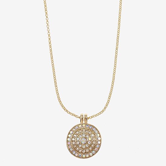 Monet Jewelry Womens Glass Round 18 Inch Pendant Necklace