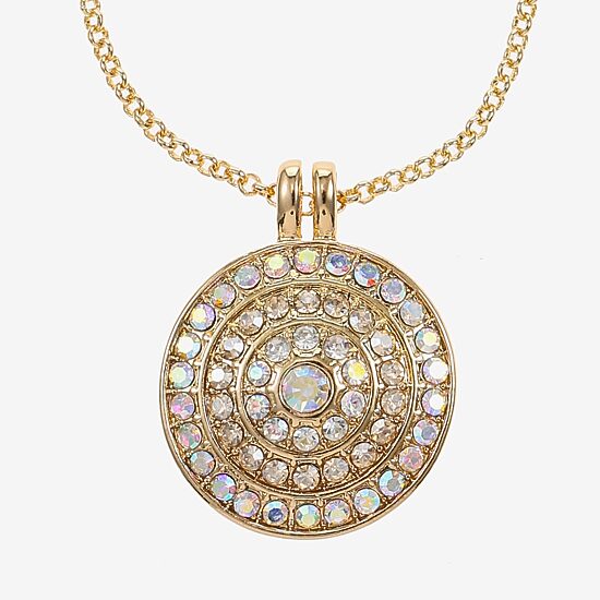 Monet Jewelry Womens Glass Round 18 Inch Pendant Necklace
