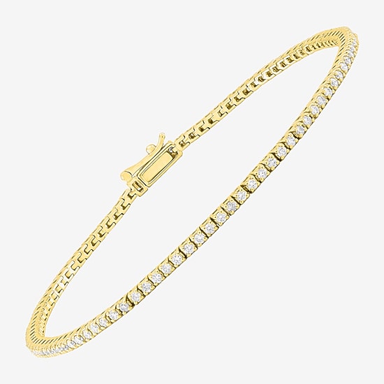 Limited Quantities! Womens 1 CT. T.W. Natural White Diamond 14K Gold 7 Inch Tennis Bracelet