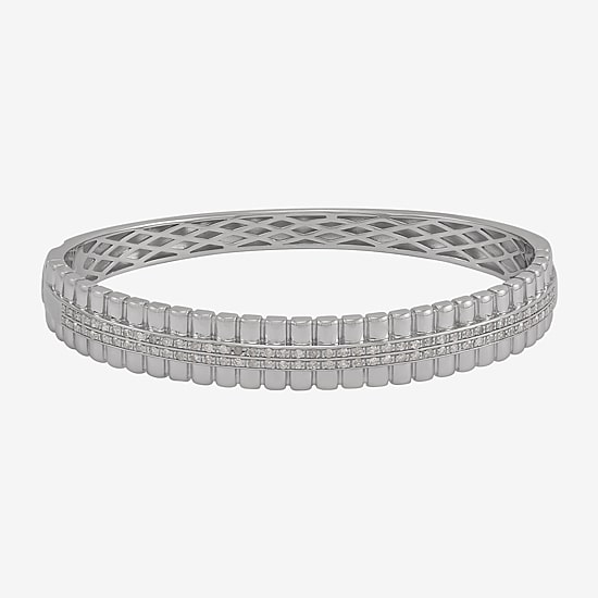 Limited Quantities! Womens 1/2 CT. T.W. Natural White Diamond Sterling Silver Bangle Bracelet