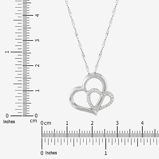 Limited Quantities! Womens 1/10 CT. T.W. Natural White Diamond Sterling Silver Heart 18 Inch Pendant Necklace