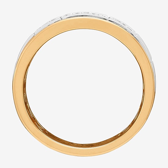 Limited Quantities! Mens 1/2 CT. T.W. Natural White Diamond 10K Two Tone Gold Fashion Ring