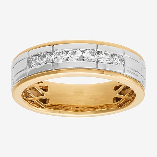 Limited Quantities! Mens 1/2 CT. T.W. Natural White Diamond 10K Two Tone Gold Fashion Ring