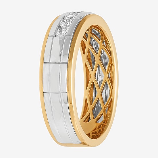 Limited Quantities! Mens 1/2 CT. T.W. Natural White Diamond 10K Two Tone Gold Fashion Ring