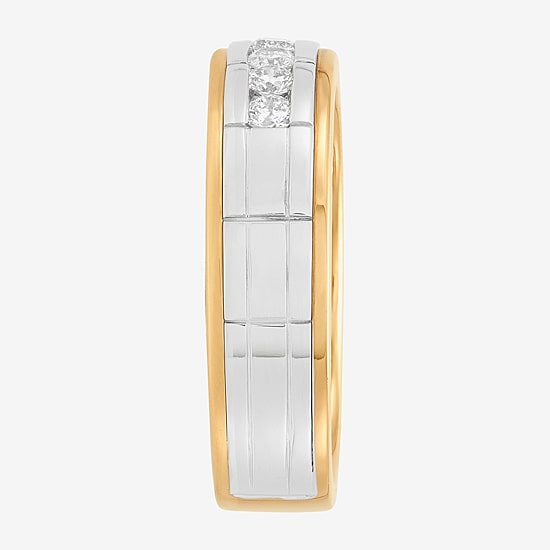 Limited Quantities! Mens 1/2 CT. T.W. Natural White Diamond 10K Two Tone Gold Fashion Ring