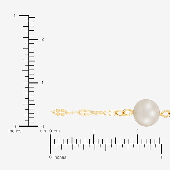 Limited Quantities! Womens White Cultured Freshwater Pearl 14K Gold 18 Inch Pendant Necklace