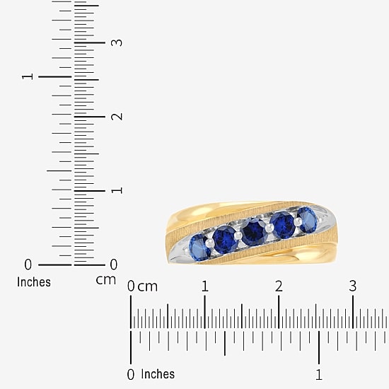 Limited Quantities! Mens 3/8 CT. T.W. Lab Created Blue Sapphire 10K Gold Fashion Ring