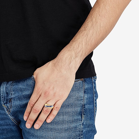 Limited Quantities! Mens 3/8 CT. T.W. Lab Created Blue Sapphire 10K Gold Fashion Ring