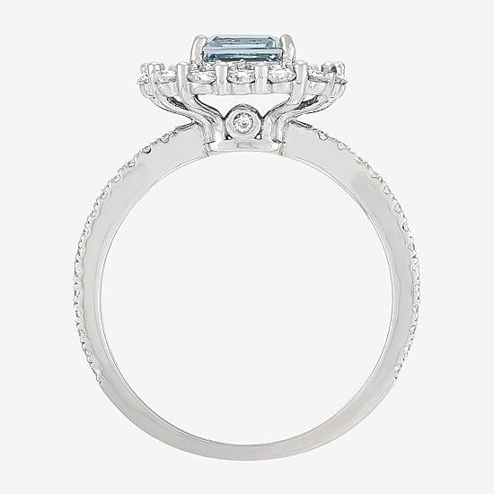 Limited Quantities! Womens 7/8 CT. T.W. Genuine Blue Aquamarine 14K Gold Cocktail Ring