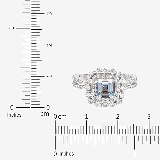 Limited Quantities! Womens 7/8 CT. T.W. Genuine Blue Aquamarine 14K Gold Cocktail Ring