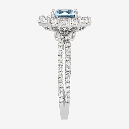 Limited Quantities! Womens 7/8 CT. T.W. Genuine Blue Aquamarine 14K Gold Cocktail Ring