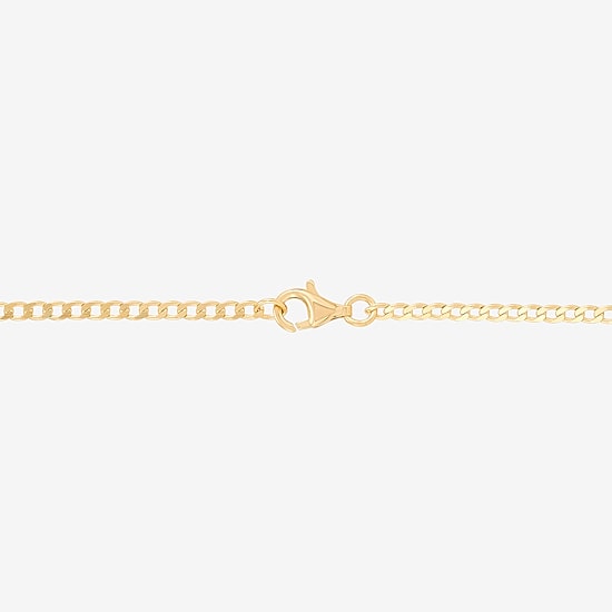 Womens Lab-Created Emerald 14K Gold Over Silver 18 Inch Curb Chain Necklace
