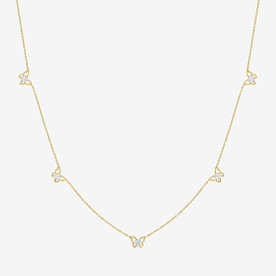 (G-H / Si2-I1) Womens 10K Gold 18 Inch Cable Chain Necklace