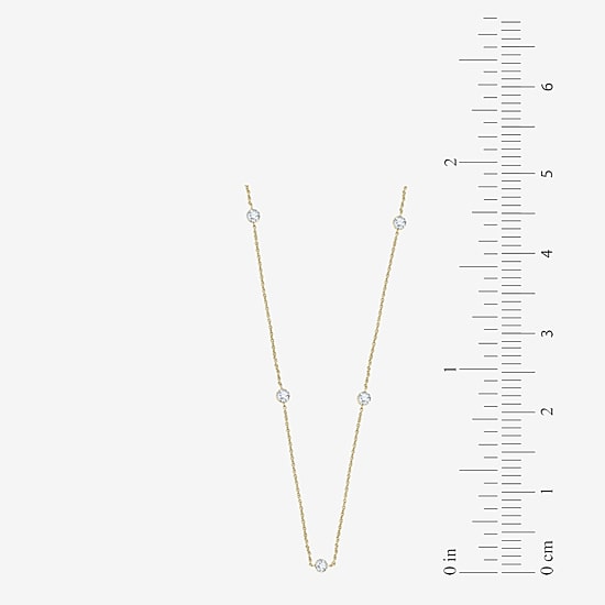 Floating Diamonds (F / Vs2) Womens 14K Gold 24 Inch Cable Chain Necklace
