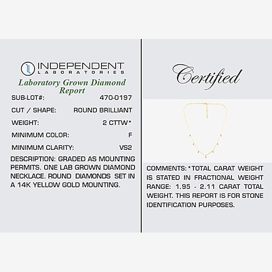 Floating Diamonds (F / Vs2) Womens 14K Gold 18 Inch Cable Chain Necklace