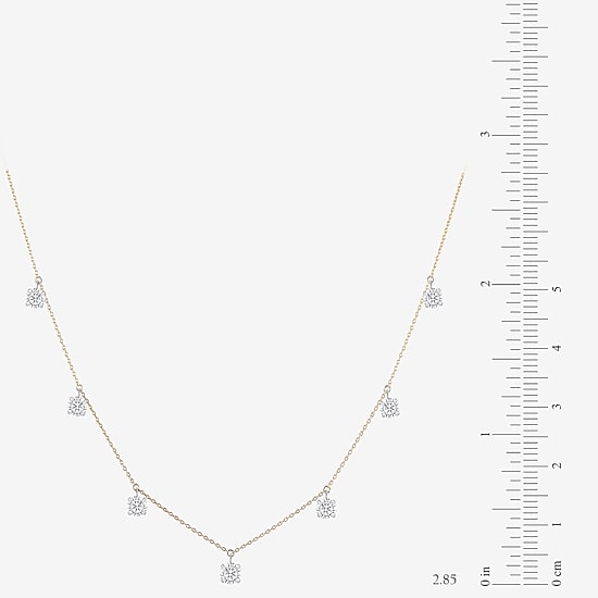 Floating Diamonds (F / Vs2) Womens 14K Gold 18 Inch Cable Chain Necklace