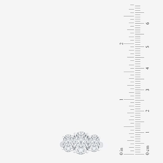 Love Lives Forever (F / Vs2) Womens 4 CT. T.W. Lab Grown White Diamond 10K Gold Oval 3-Stone Engagement Ring