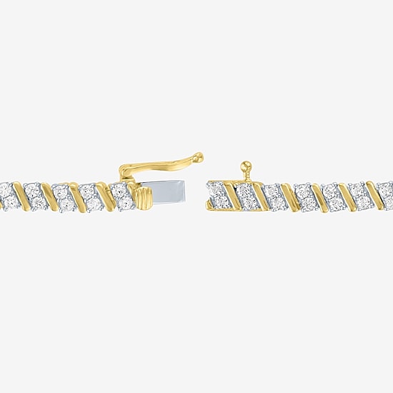 (G-H / Si2-I1) Womens 2 CT. T.W. Lab Grown White Diamond 14K Gold Over Silver 7.5 Inch Tennis Bracelet