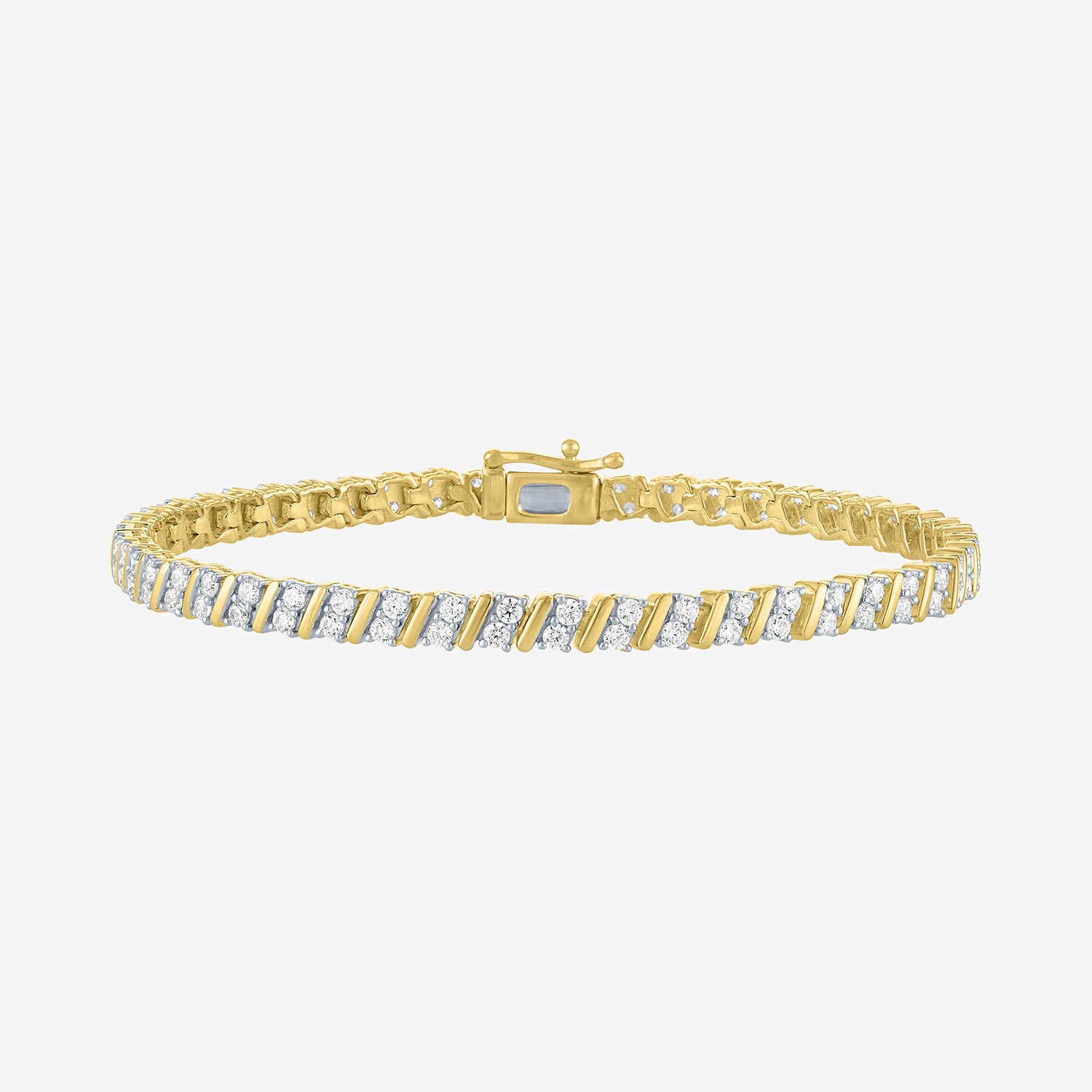 (G-H / Si2-I1) Womens 2 CT. T.W. Lab Grown White Diamond 14K Gold Over Silver 7.5 Inch Tennis Bracelet