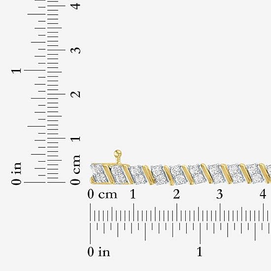 (G-H / Si2-I1) Womens 2 CT. T.W. Lab Grown White Diamond 14K Gold Over Silver 7.5 Inch Tennis Bracelet