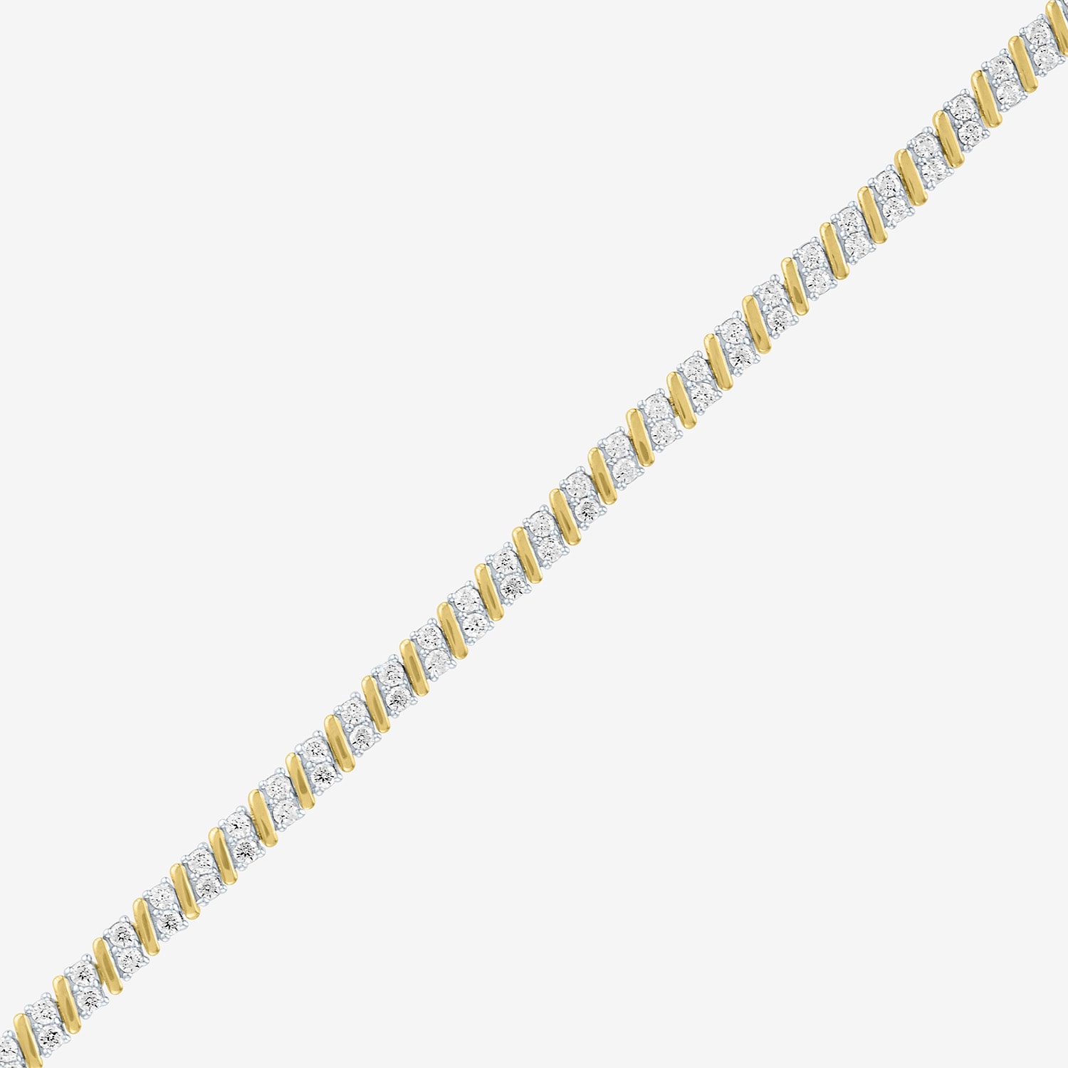 G-H / Si2-I1) Womens CT. T.W. Lab Grown White Diamond 14K Gold Over Silver Inch Tennis Bracelet