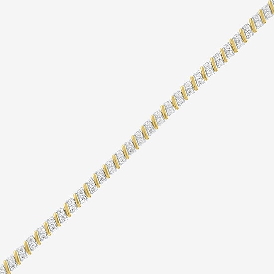 (G-H / Si2-I1) Womens 2 CT. T.W. Lab Grown White Diamond 14K Gold Over Silver 7.5 Inch Tennis Bracelet
