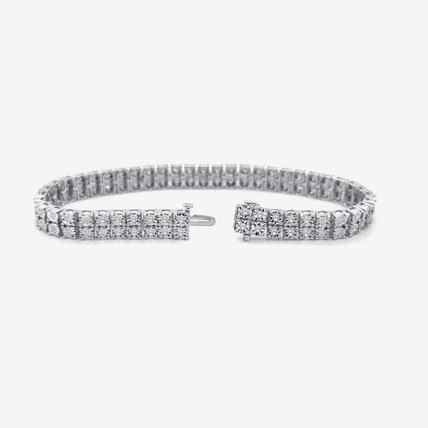 F / Si2) Womens / CT. T.W. Lab Grown White Diamond Sterling Silver Inch Tennis Bracelet