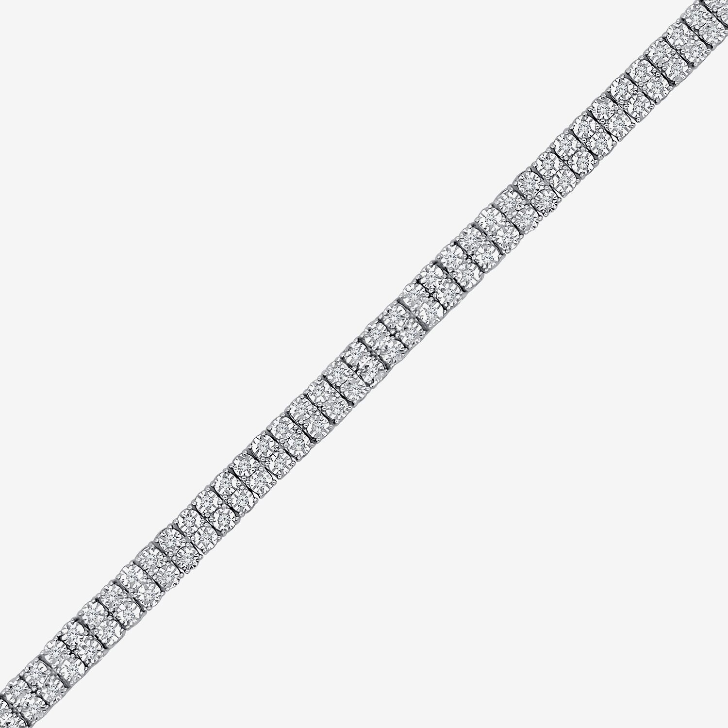 F / Si2) Womens / CT. T.W. Lab Grown White Diamond Sterling Silver Inch Tennis Bracelet